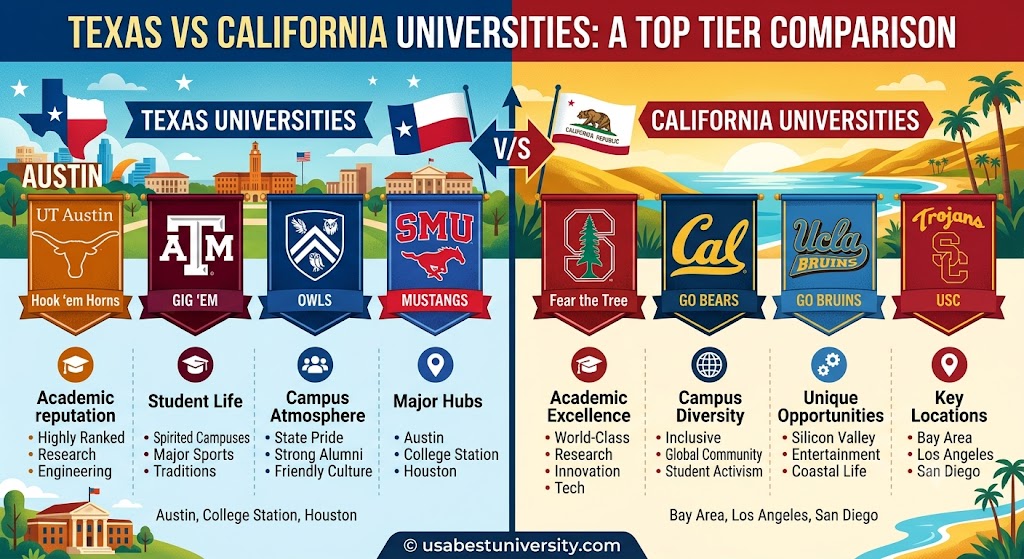 Texas vs California Universities